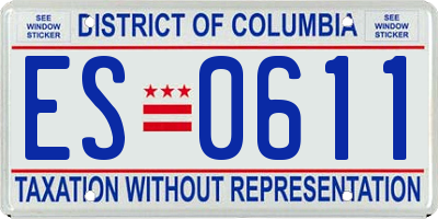 DC license plate ES0611