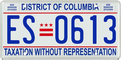 DC license plate ES0613