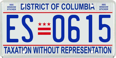 DC license plate ES0615