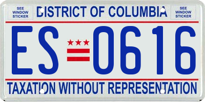 DC license plate ES0616