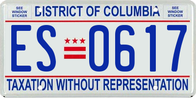 DC license plate ES0617