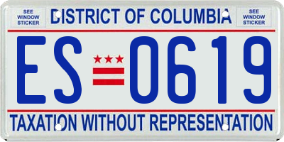 DC license plate ES0619