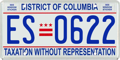 DC license plate ES0622