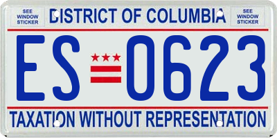 DC license plate ES0623