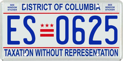 DC license plate ES0625