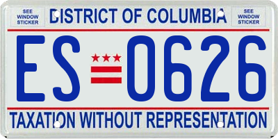 DC license plate ES0626