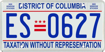DC license plate ES0627