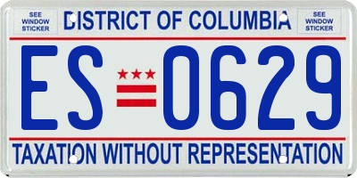 DC license plate ES0629