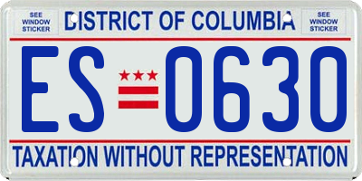 DC license plate ES0630
