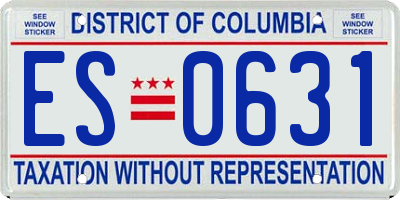 DC license plate ES0631
