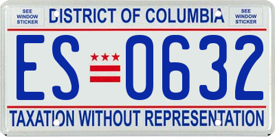 DC license plate ES0632