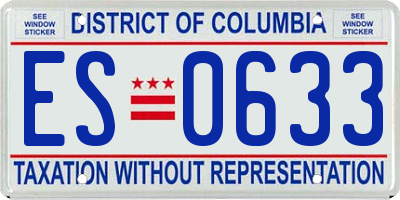 DC license plate ES0633