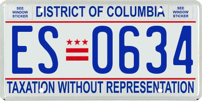 DC license plate ES0634