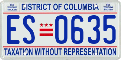 DC license plate ES0635