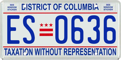 DC license plate ES0636