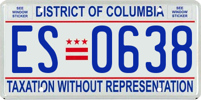 DC license plate ES0638