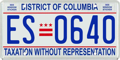 DC license plate ES0640