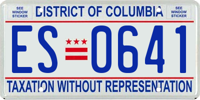DC license plate ES0641