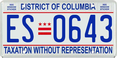 DC license plate ES0643