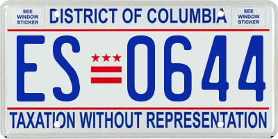 DC license plate ES0644