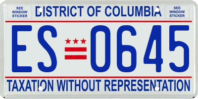 DC license plate ES0645