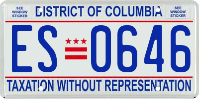 DC license plate ES0646