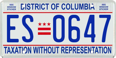 DC license plate ES0647