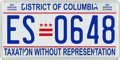 DC license plate ES0648