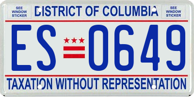 DC license plate ES0649