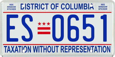 DC license plate ES0651