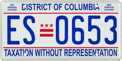 DC license plate ES0653