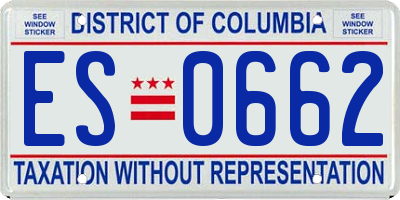 DC license plate ES0662