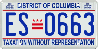 DC license plate ES0663