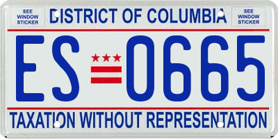 DC license plate ES0665