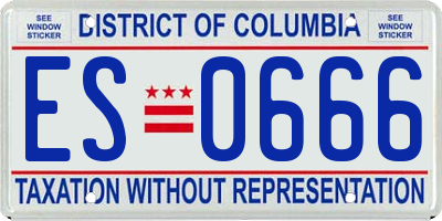 DC license plate ES0666
