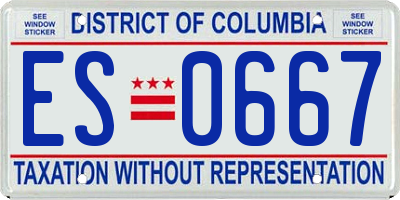 DC license plate ES0667