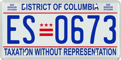 DC license plate ES0673