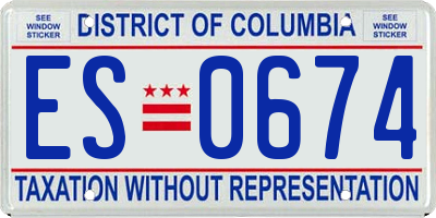 DC license plate ES0674