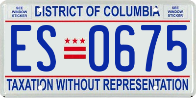 DC license plate ES0675