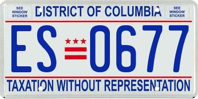 DC license plate ES0677