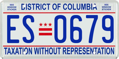DC license plate ES0679