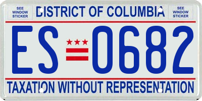 DC license plate ES0682
