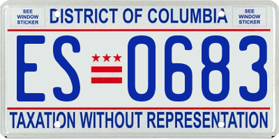DC license plate ES0683