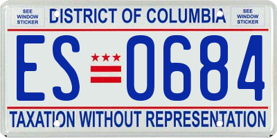 DC license plate ES0684