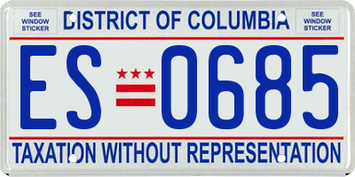 DC license plate ES0685