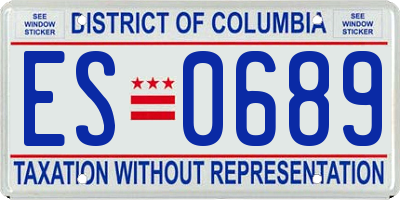 DC license plate ES0689