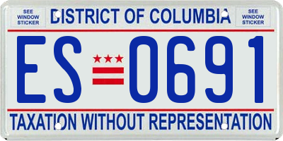DC license plate ES0691