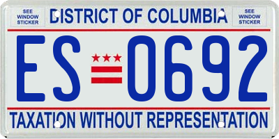 DC license plate ES0692