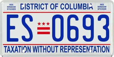DC license plate ES0693