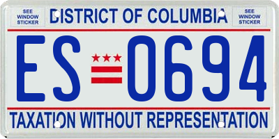 DC license plate ES0694